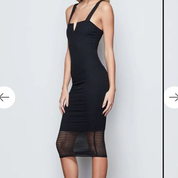 Good American sheer mesh midi dress, size 1 (small) - Picture 12 of 13